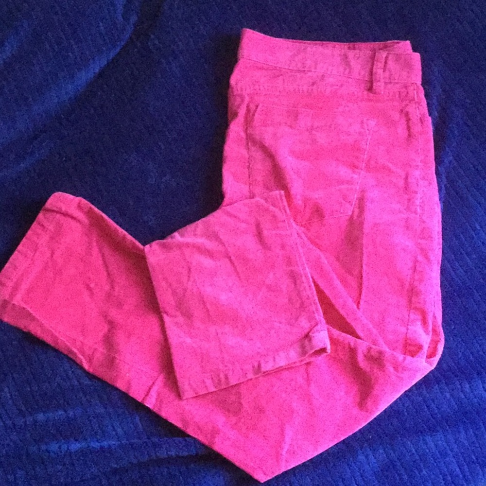 Hot pink corduroys